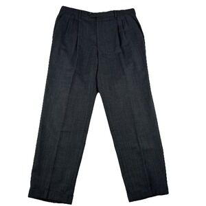 Principe Mens Dress Pants Made in Italy Pleated Cuffed Charcoal fits 38*31 Wool